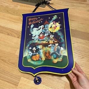 Disney Halloween Metal Countdown Hanging Sign Decor Mickey Minnie Goofy Donald